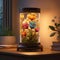 a beautiful night lamp in a small flower vast ultra hd realistic
