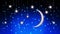 Beautiful night sky moon and stars  best loop video background  wonderful lullabies.