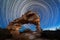 A beautiful night sky photograph with circular star trails