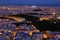 Beautiful night view of Athens, Greece with ancient and restored Panathenaic stadium of Kallimarmaro. Iconic place for