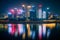 Beautiful night view of central business district city skyline Chongqing,China