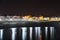 Beautiful night view of Greystones Harbour Marina with light reflection in the water  Greystones  Co. Wicklow  Ireland