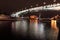 Beautiful Night View Moskva river with Patriarch Bridge in the s