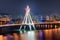 Beautiful night view of Olympic Bridge over the Han River