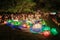 Beautiful nighttime display of Chinese lanterns in a park