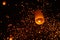 Beautiful nighttime shot of flying paper lanterns during the Yi Peng festival in Thailand