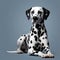 beautiful and noble Dalmatian dog, in a close-up pose on display generated by artificial intelligence.
