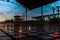 Beautiful nocturnal shot of an empty train station