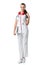 Beautiful Nurse in white-red dress with folder