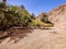 Beautiful Oasis in the desert with palm and mountain view in Dahab