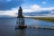Beautiful Obereversand lighthouse Leuchtturm of North Sea near Bremen, Bremerhaven and Weser river. Dorum-Neufeld, Germany
