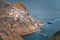 Beautiful ocean landscape, boats in the port on the island of Berlenga in Portugal, a trip to western Europe