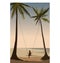 Beautiful ocean view palm sea swing girl romance