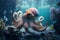 Beautiful Octopus squirming through a reef in the ocean, Generative AI