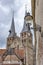 Beautiful old buildings in the historic Deventer, Kerksteeg, zicht op Bergkerk - Netherlands