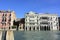 the beautiful old buildings, Venice, which overlook the Grand Canal in the Rialto district