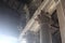 Beautiful old column of Pantheon historic Italy temple of Gods i