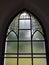 Beautiful old evangelical church window , Lithuania