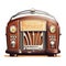 beautiful Old-fashioned radio clipart illustration