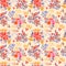 Beautiful old-fashioned yellow and pink watercolor flowers. Seamless retro pattern for greeting card design, invitation