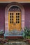 Beautiful old front doorway brick house