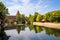 Beautiful old houses and bridges over the canals in Nuremberg, Bavaria, Germany