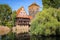 Beautiful old houses and bridges over the canals in Nuremberg, Bavaria, Germany