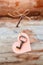 Beautiful old key with a heart and a bow.  Hanging on a carnation. A romantic Declaration of love. Valentine