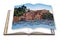 Beautiful old Lerici town in Liguria region Italy - 3D render concept image of an opened photo book isolated on white