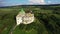 Beautiful old Olesko castle in Ukraine aerial view.