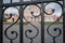 Beautiful old Petrovsky Travel Palace in Moscow behind a wrought iron fence in blur 10.18.2019