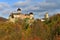 Beautiful old romantic castle Sovinec at sunset with autumn landscape