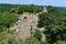 The beautiful old ruins of the Templstejn castle on the hill with the Jihlava river valley. South Moravia - Czech Republic