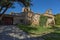 Beautiful old stone houses in Spanish ancient village, Pals, in Costa Brava