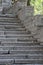 Beautiful old stone stairs natural dark stone diabase with stone