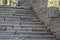 Beautiful old stone stairs natural dark stone diabase with stone