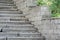 Beautiful old stone stairs natural dark stone diabase with stone