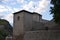 Beautiful old town of Momcilo in the city of Pirot, stunning tower with flag on top