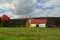 Beautiful old weathered barn on an upstate New York hillside in Autumn