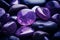 Beautiful opal stone pebbles background. Horizontal background with purple stones, phone screensaver