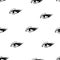 Beautiful open female eyes with long eyelashes is isolated on a white background. Seamless pattern for design