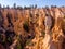 Beautiful orange Bryce canyon cliffs