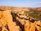 Beautiful orange Bryce canyon cliffs