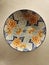 Beautiful orange flower decorative plates made in Indonesia