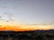 Beautiful orange glow Nevada sunrise with the moon