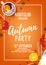 Beautiful orange poster for autumn party