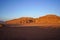 Beautiful orange sands dune of Wadi Rum desert the unique landscape