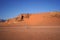 Beautiful orange sands dune of Wadi Rum desert the unique landscape