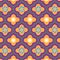 Beautiful orange and violet decorated Moroccan seamless pattern with floral designs