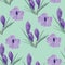 Beautiful orchid violet and crocuses flowers illustration